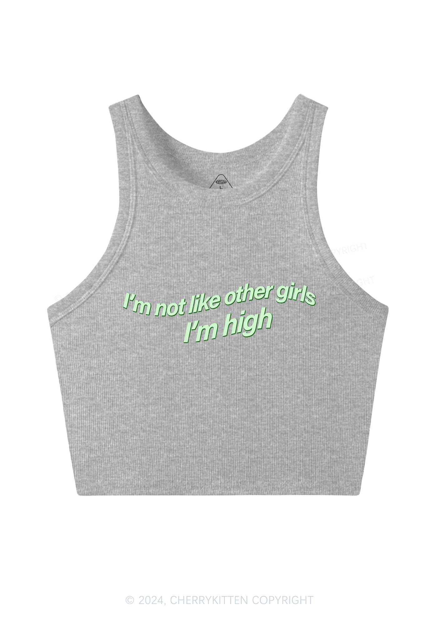 Im High Girl Y2K Crop Tank Top Cherrykitten