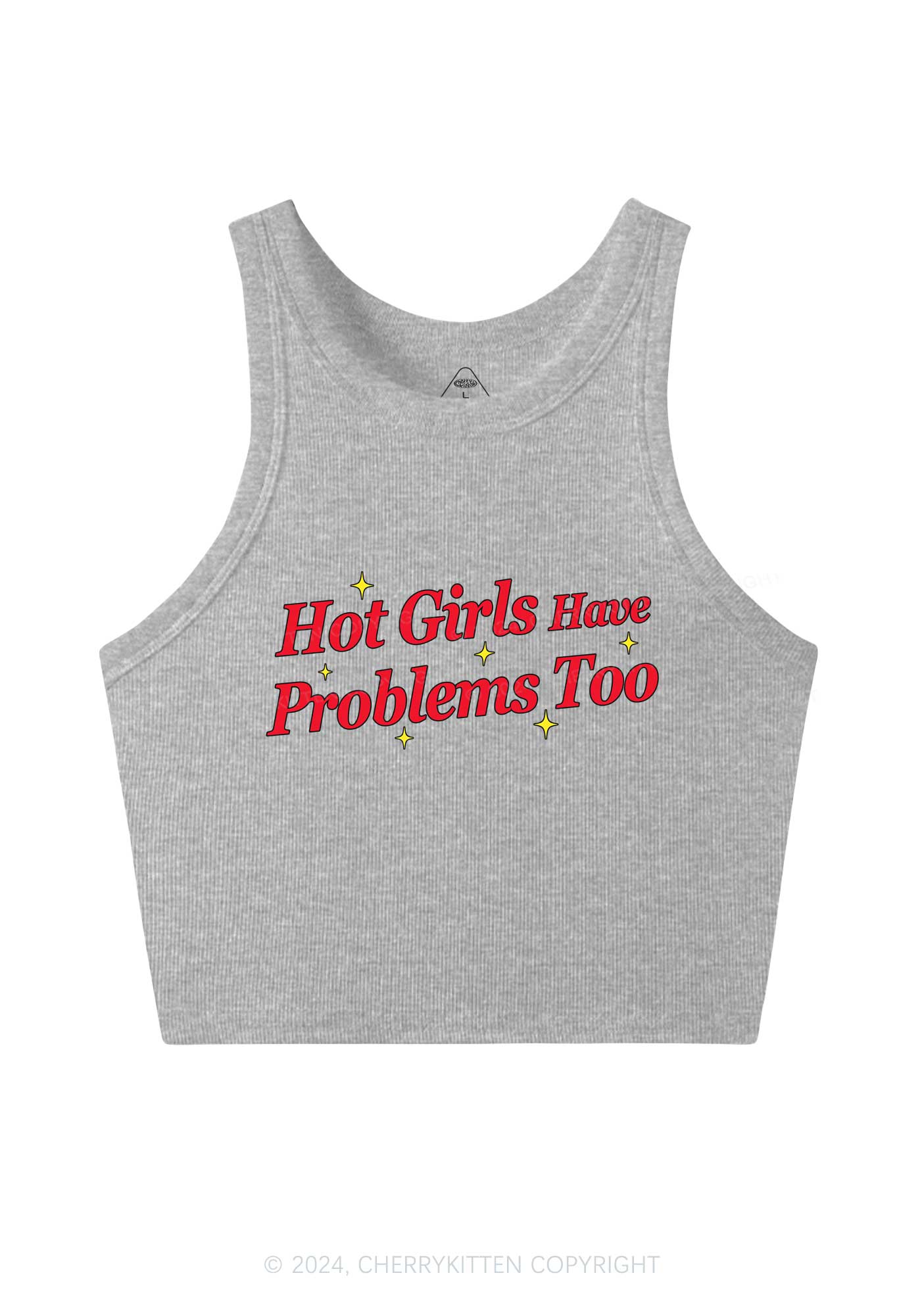 Hot Girls Have Problems Too Y2K Crop Tank Top Cherrykitten