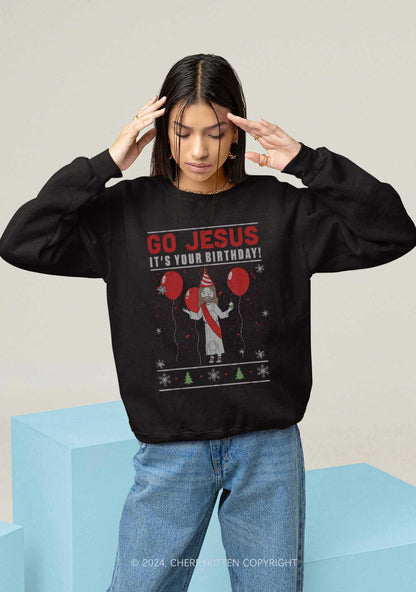 Christmas Go Jesus Y2K Sweatshirt Cherrykitten