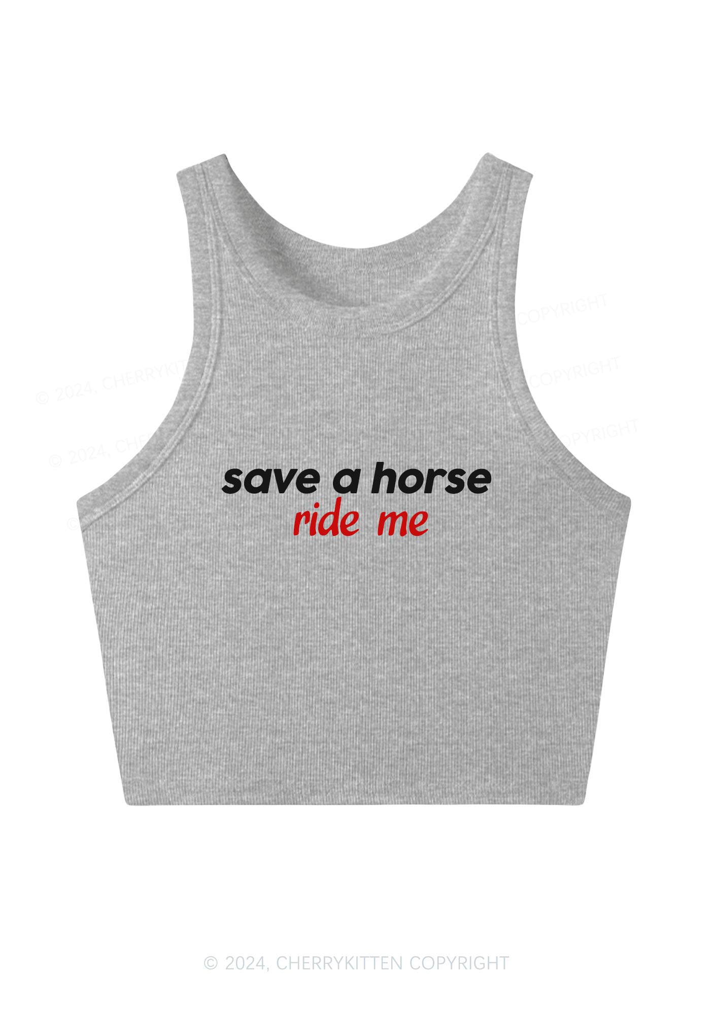 Save Horse Ride Me Y2K Crop Tank Top Cherrykitten