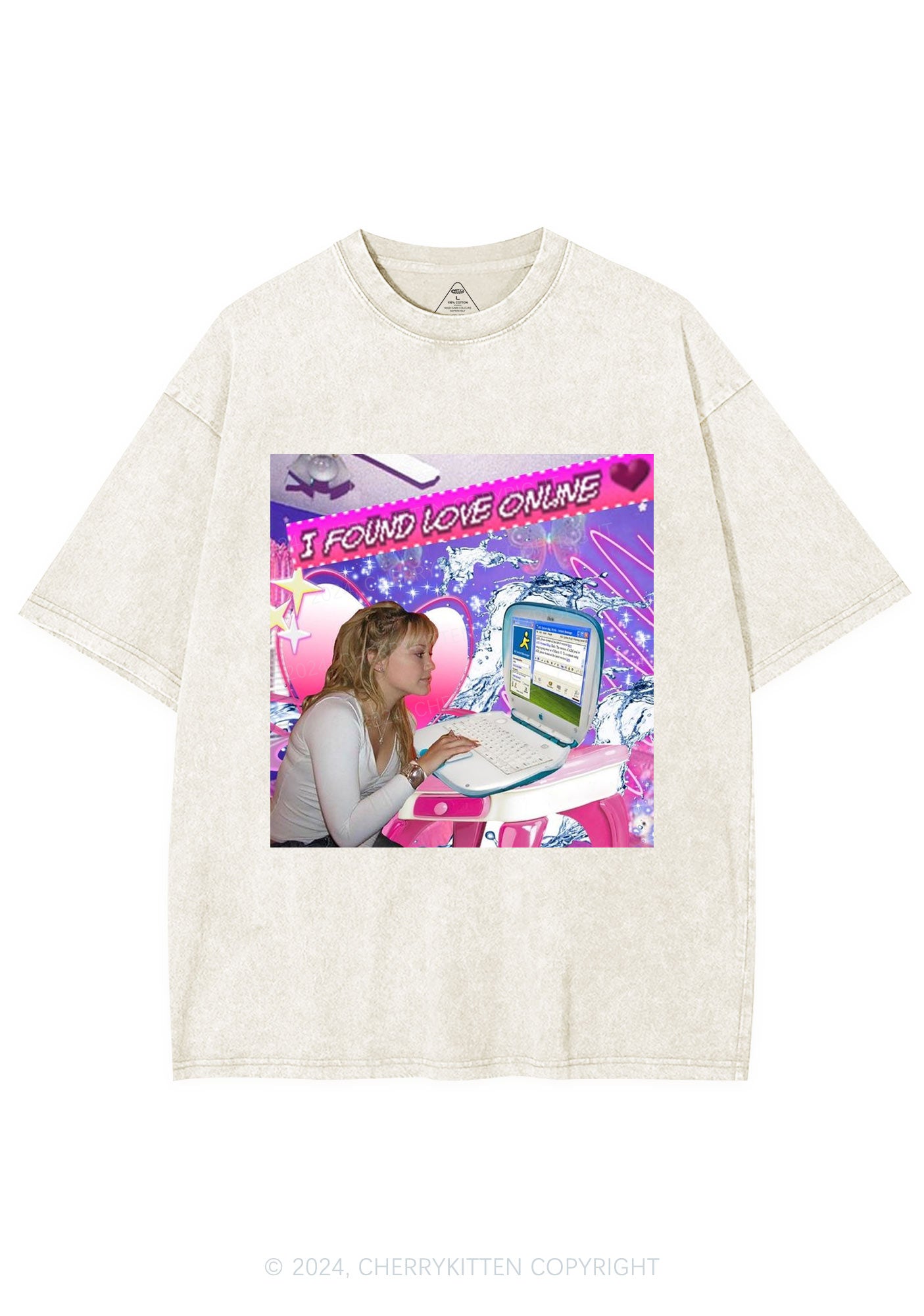 I Found Love Online Y2K Washed Tee Cherrykitten