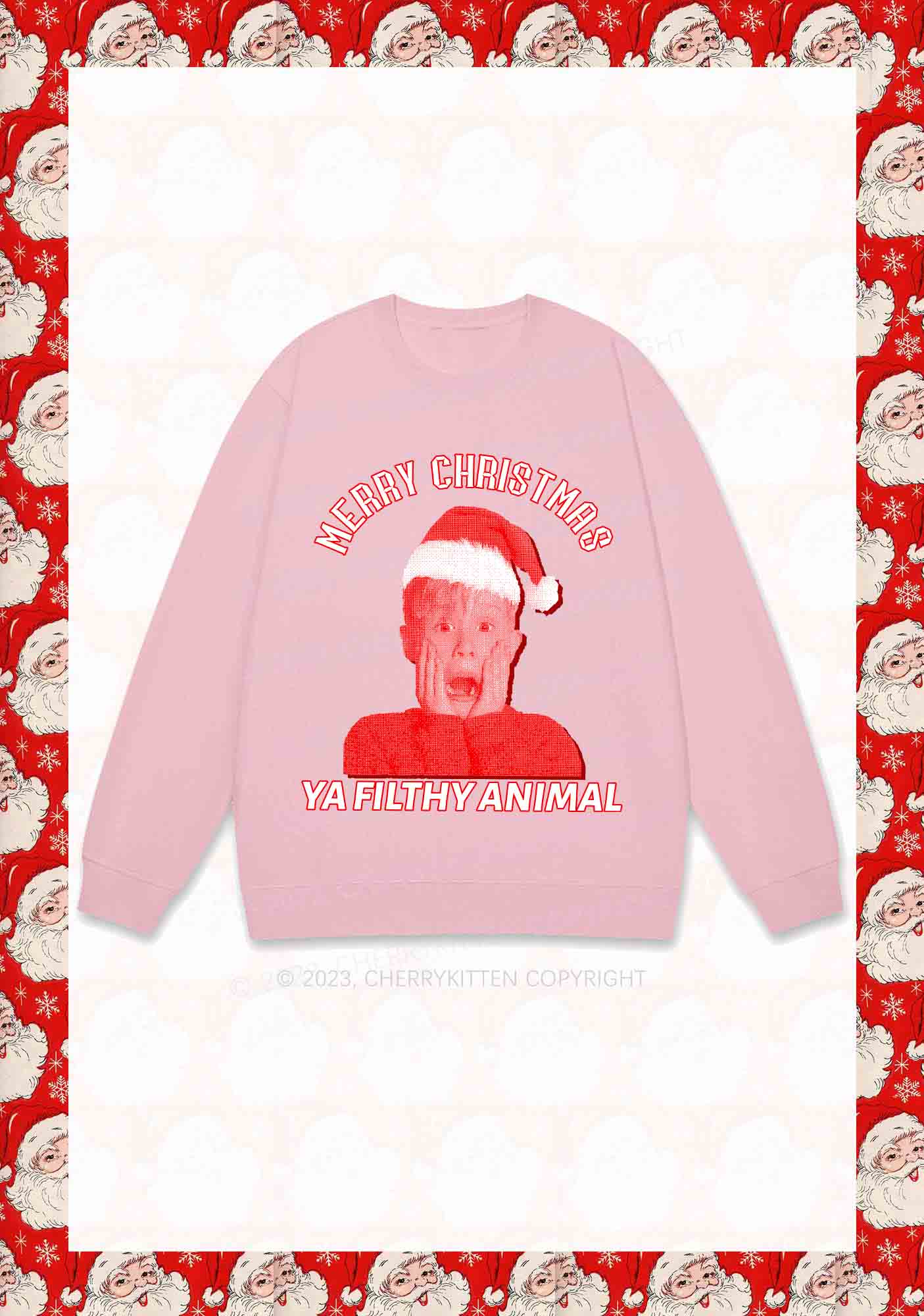 Merry Christmas Screaming Boy Y2K Sweatshirt Cherrykitten