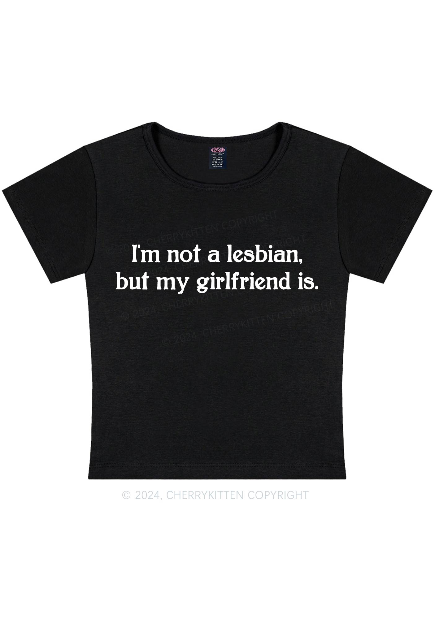 My Girlfriend Is Lesbian Y2K Baby Tee Cherrykitten