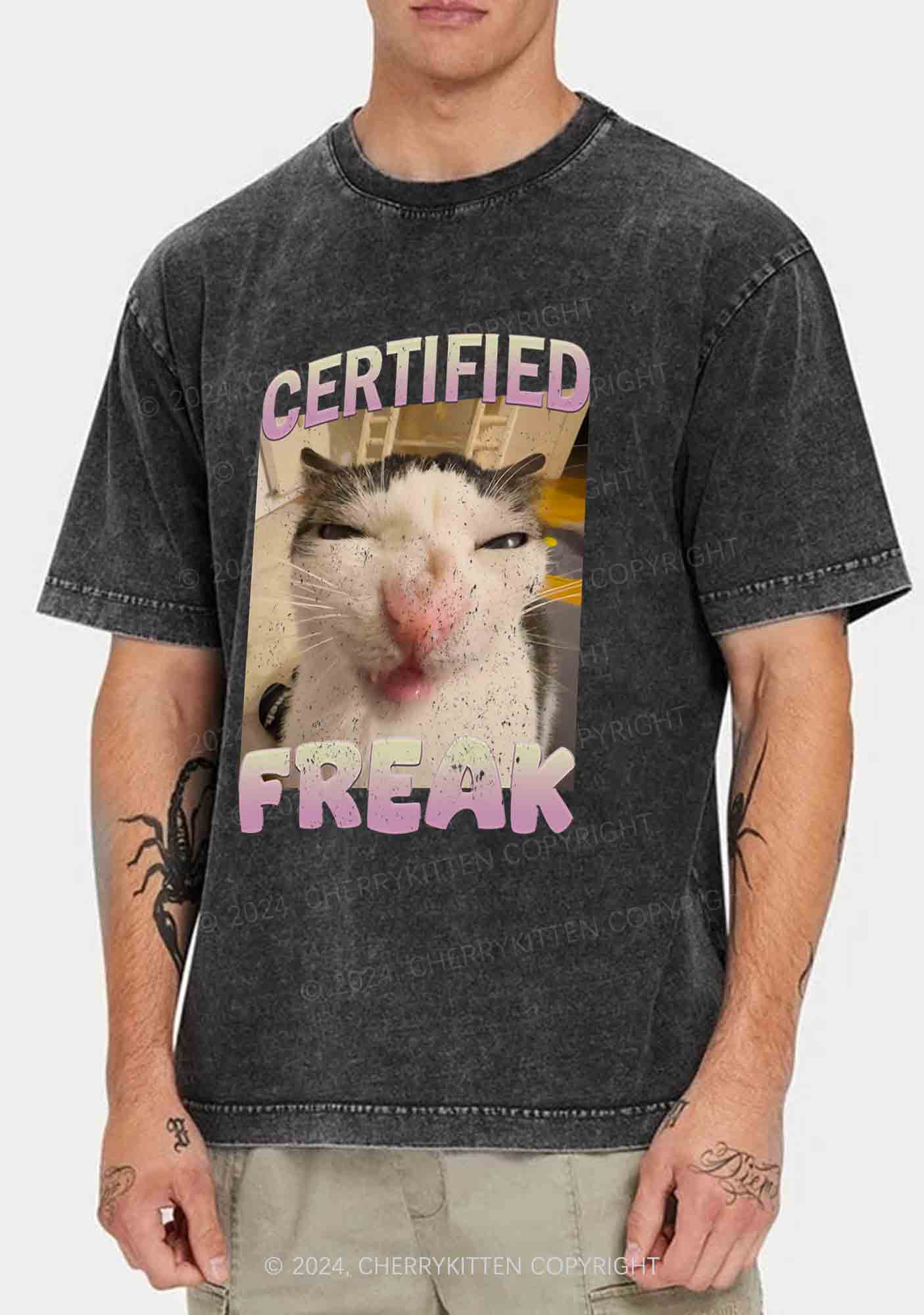 Certified Freak Y2K Washed Tee Cherrykitten