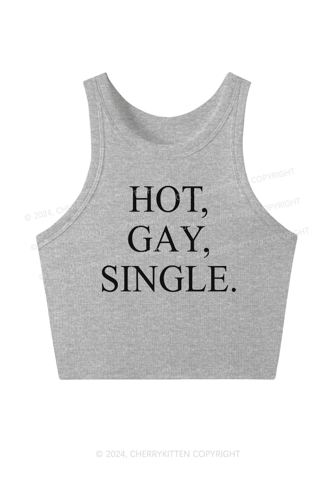 Hot Gay Single Y2K Crop Tank Top Cherrykitten