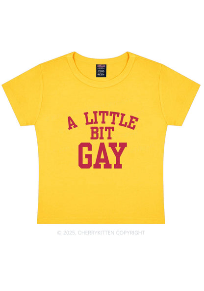 A Little Bit Gay Y2K Baby Tee Cherrykitten