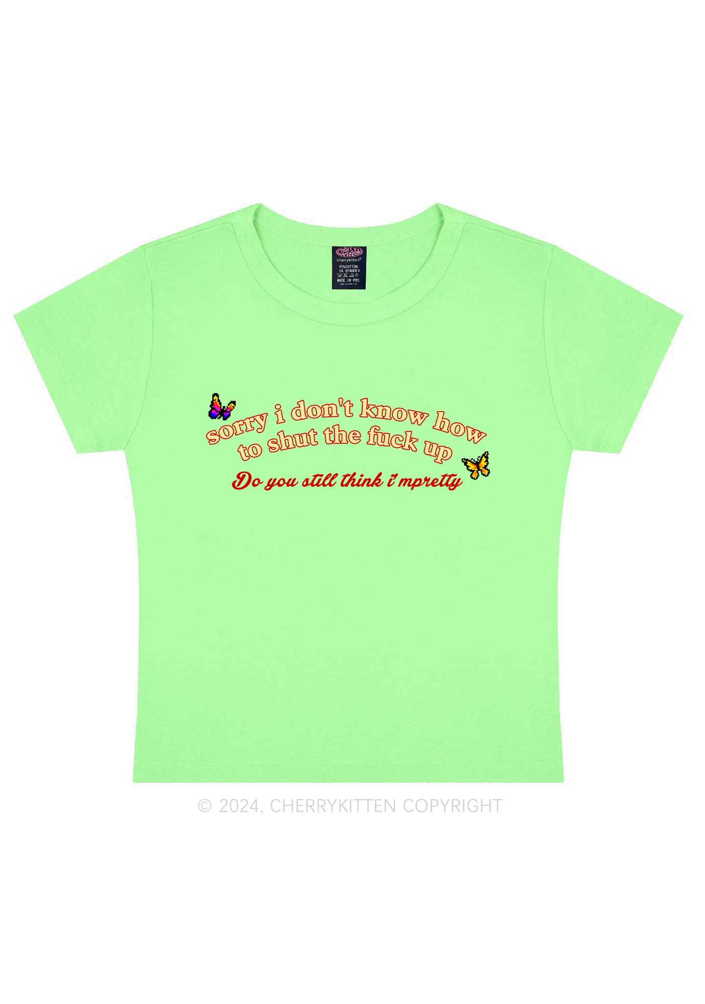 How To Shut Up Y2K Baby Tee Cherrykitten