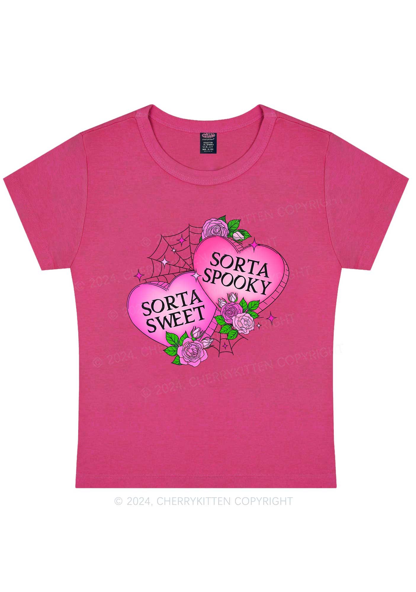 Sorta Spooky Y2K Valentine's Day Baby Tee Cherrykitten