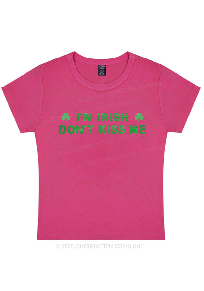 Dont Kiss Irish St Patricks Y2K Baby Tee Cherrykitten