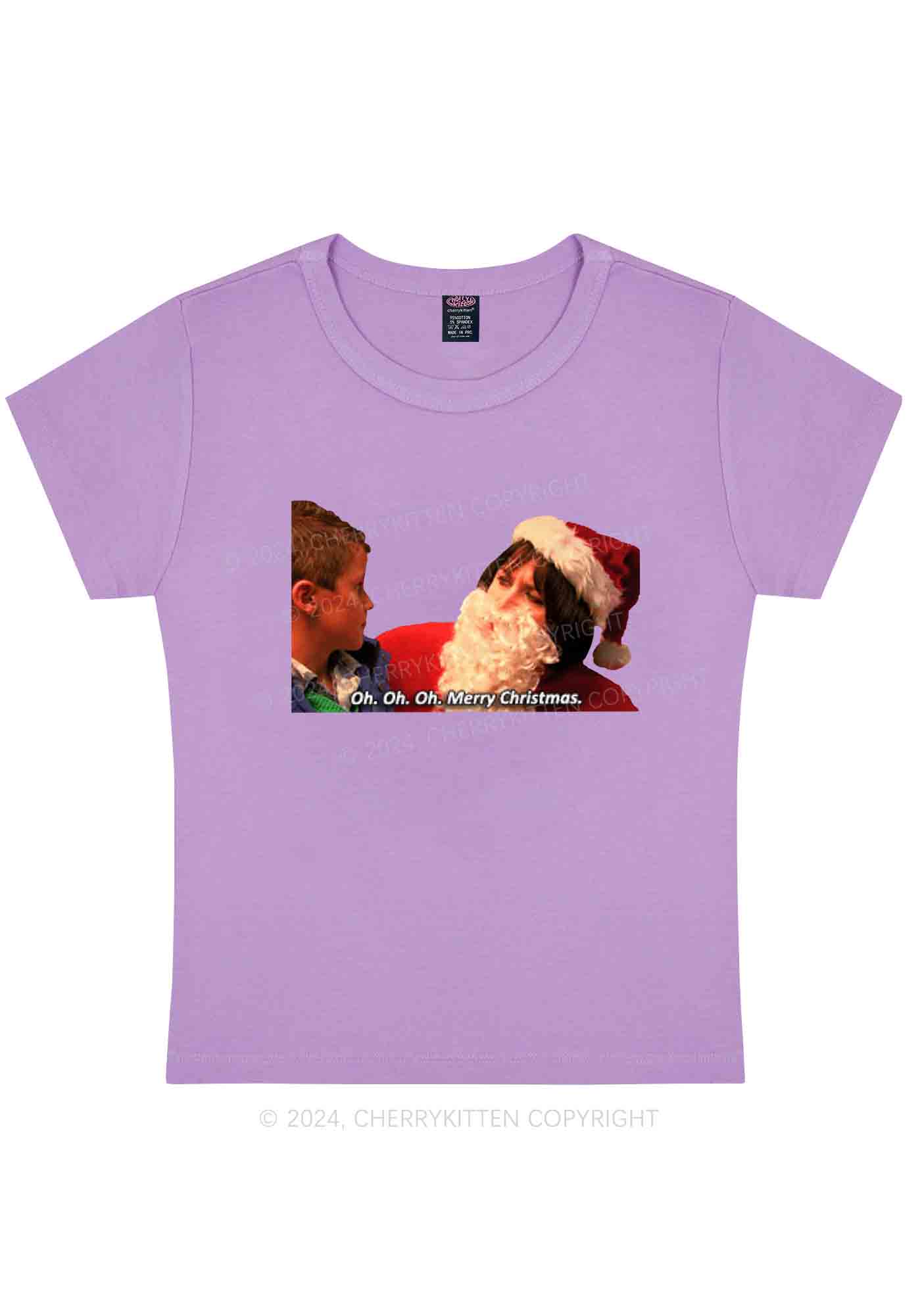 Oh Merry Christmas Y2K Baby Tee Cherrykitten