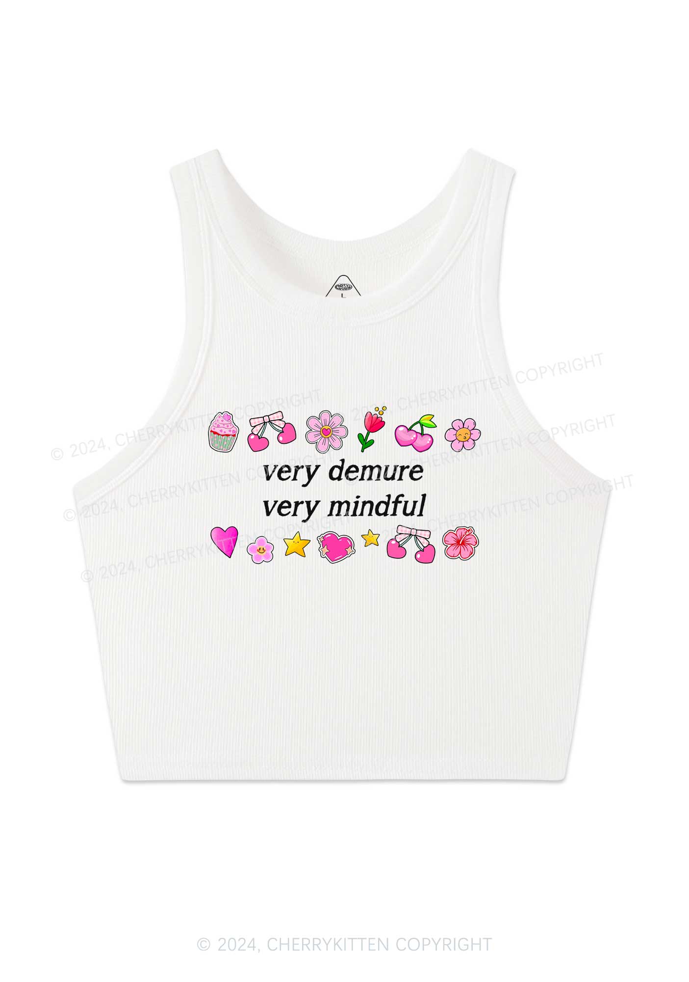 Demure Mindful Y2K Crop Tank Top Cherrykitten