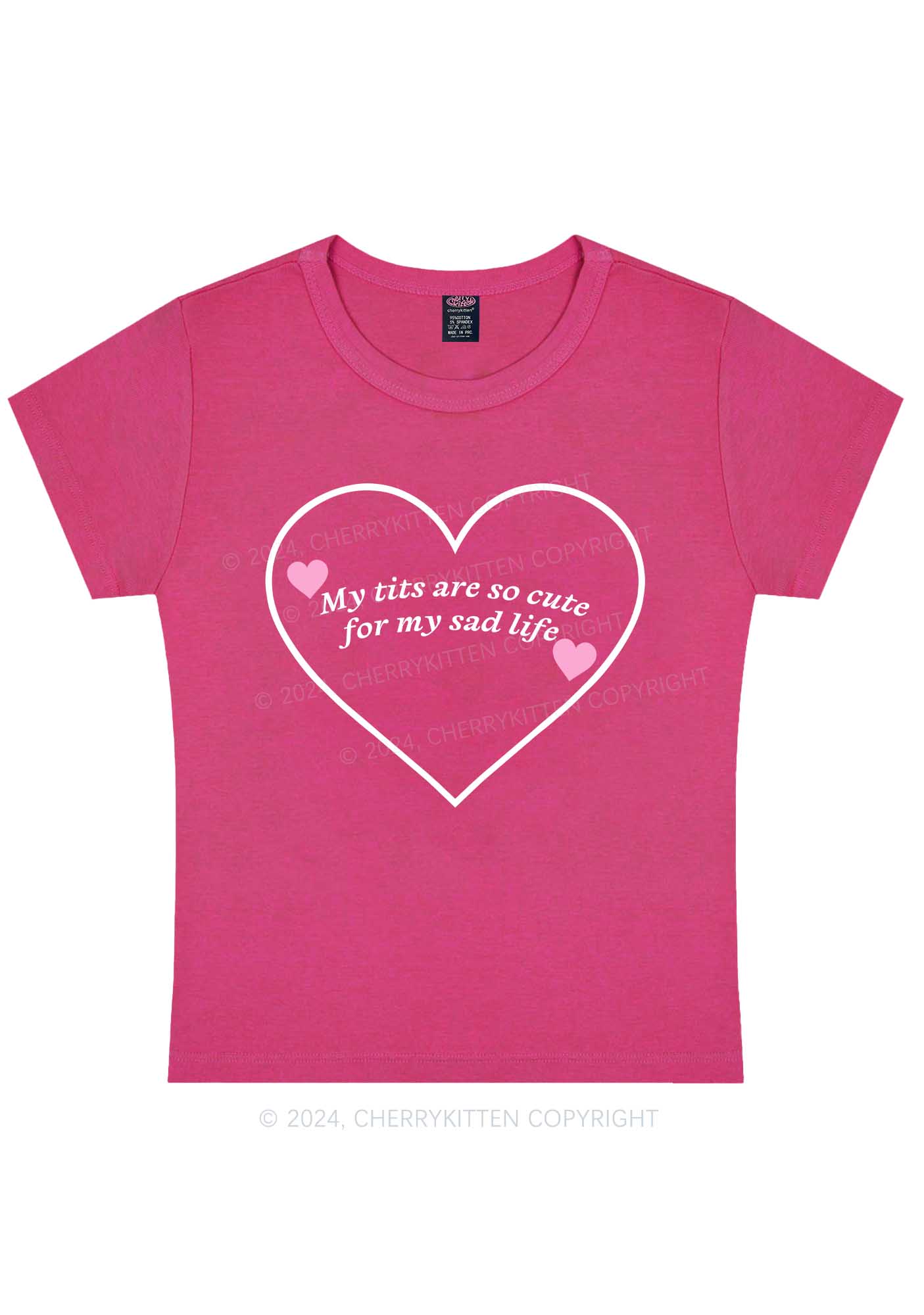 Cute Txts Sad Life Y2K Baby Tee Cherrykitten