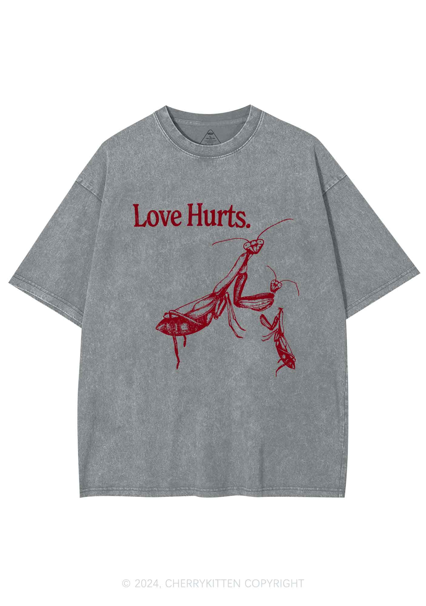 Love Hurts Y2K Valentine's Day Washed Tee Cherrykitten