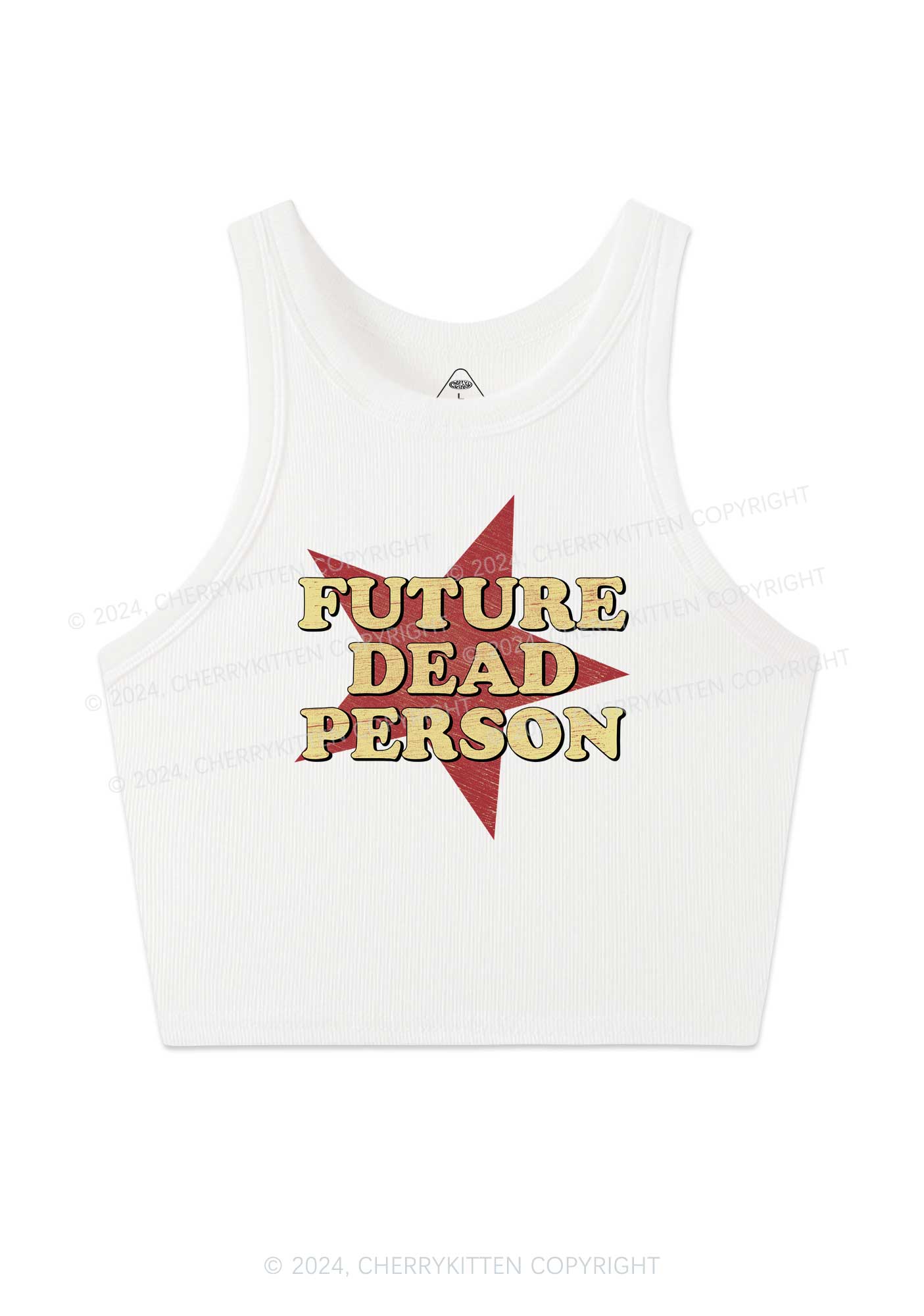 Dead Person Y2K Crop Tank Top Cherrykitten