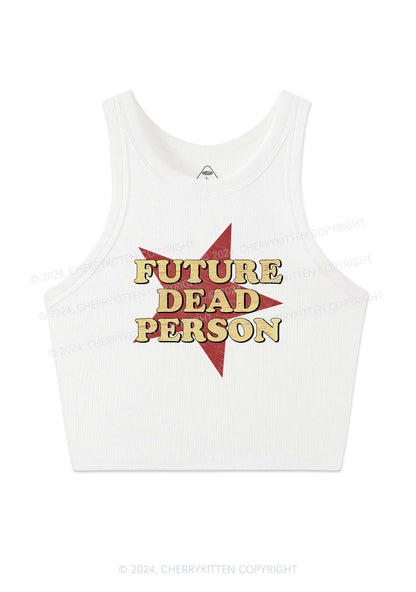 Dead Person Y2K Crop Tank Top Cherrykitten