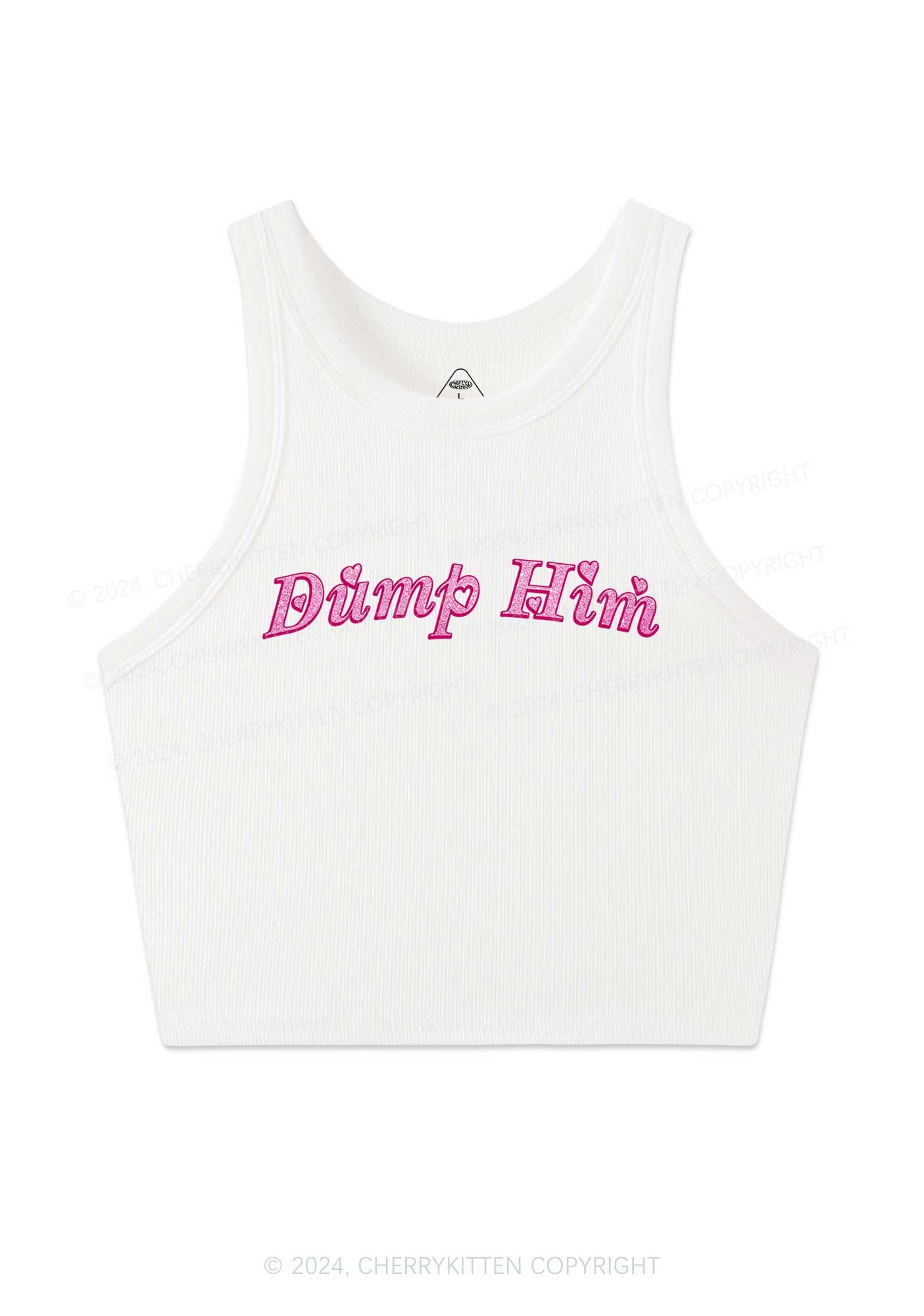 Dump Him Y2K Valentine's Day Crop Tank Top Cherrykitten