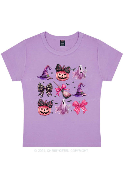 Halloween Pumpkin With Bows Y2K Baby Tee Cherrykitten