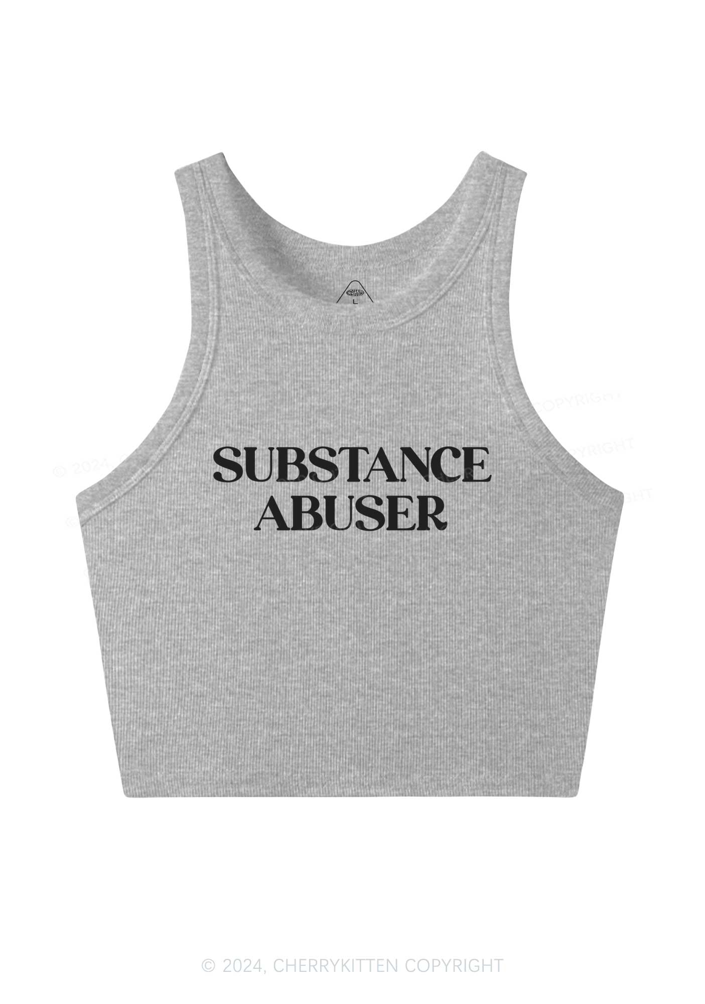 Substance Abuser Y2K Crop Tank Top Cherrykitten