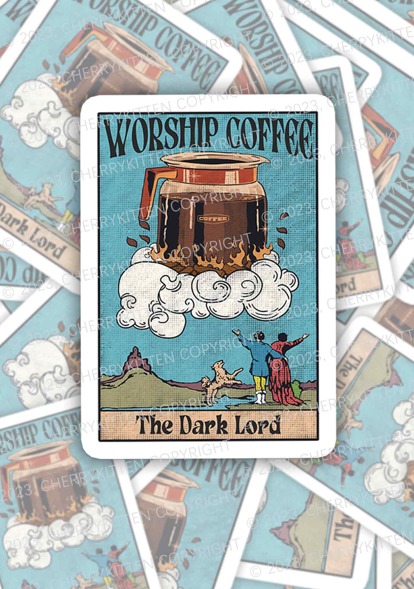 Worship Coffee 1Pc Y2K Sticker Cherrykitten