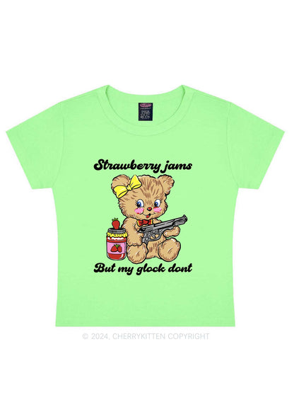 Strawberry Jams Bear Y2K Baby Tee Cherrykitten