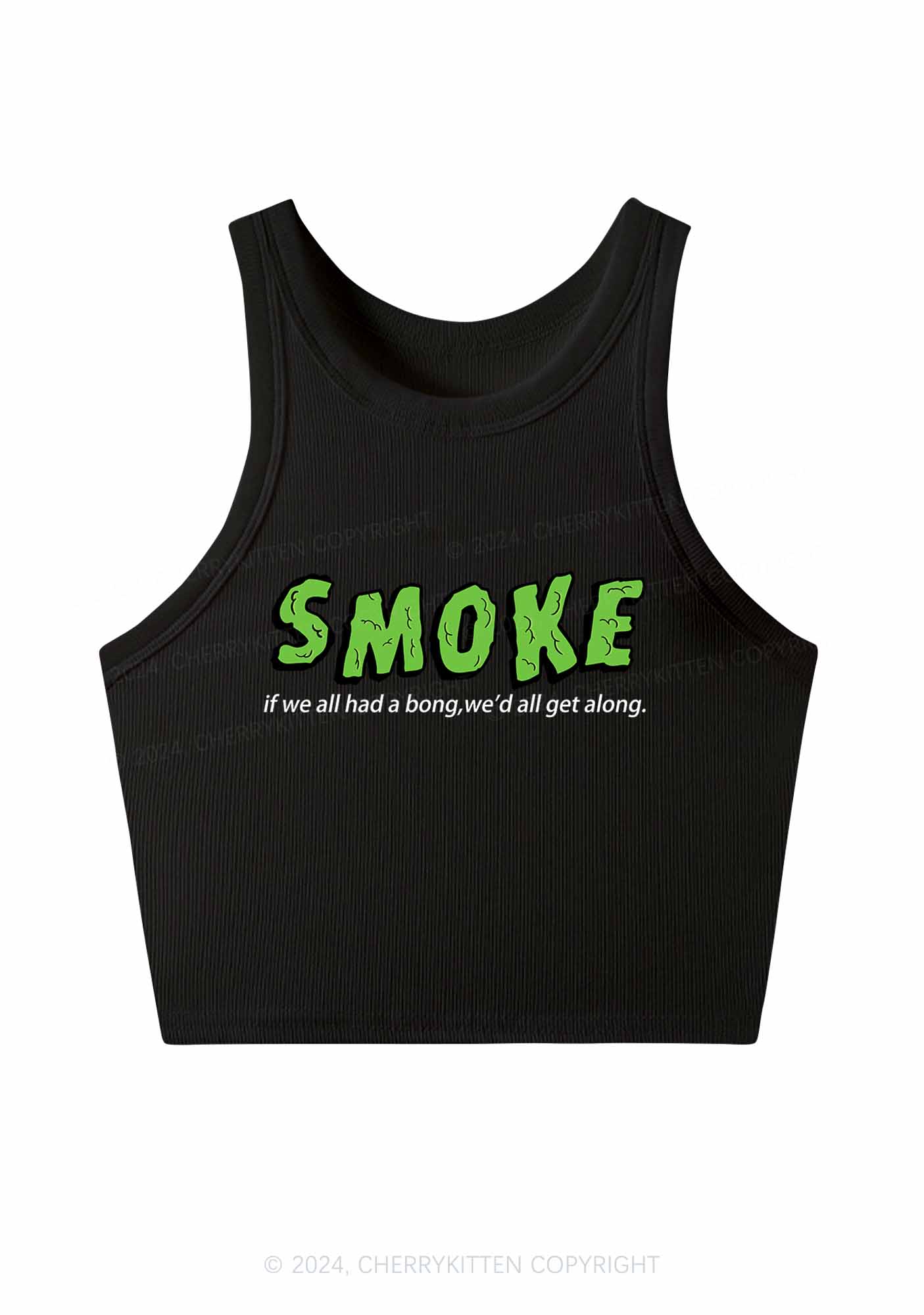 Smoke Get Along Y2K Crop Tank Top Cherrykitten