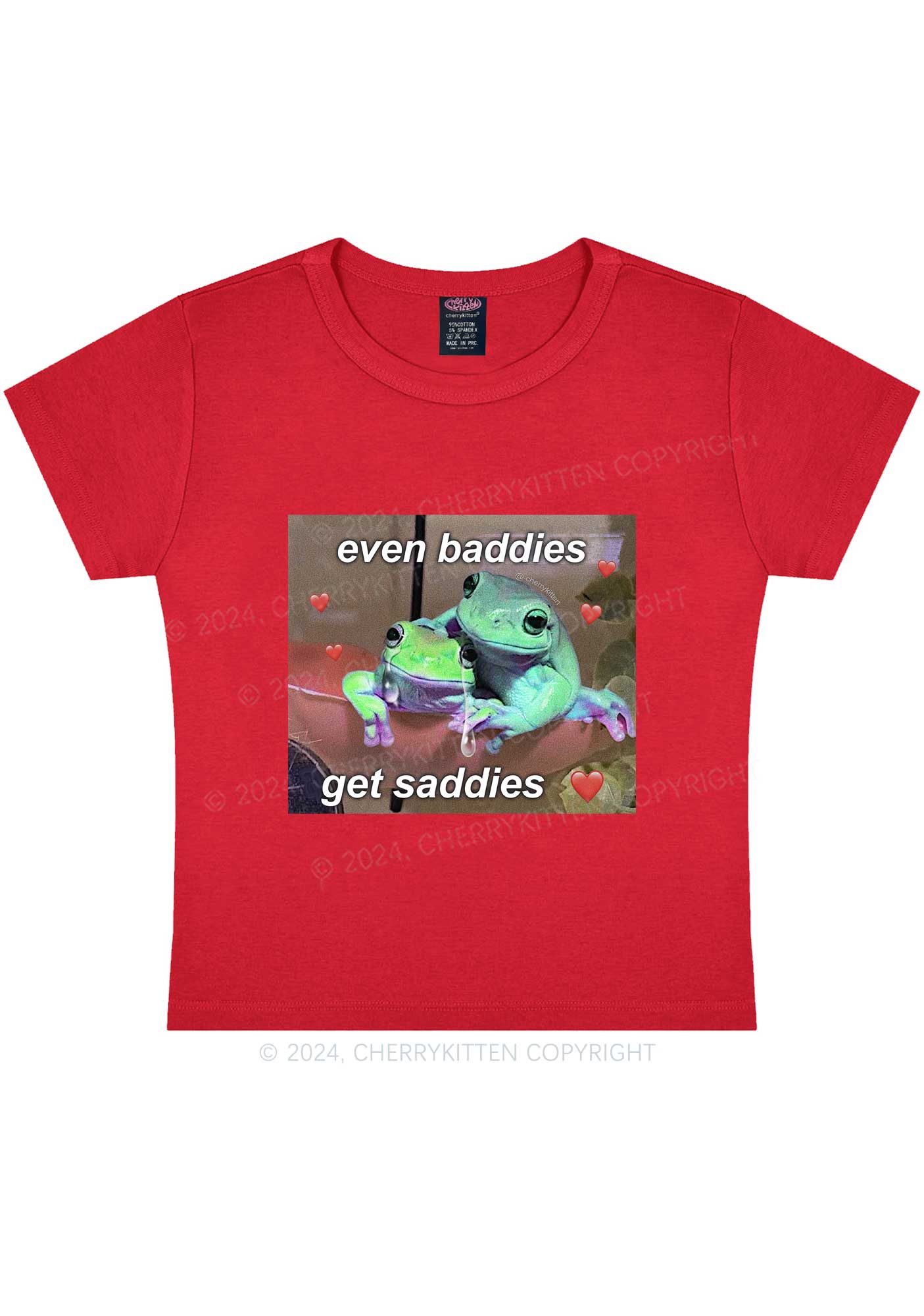 Two Baddie Frogs Y2K Baby Tee Cherrykitten