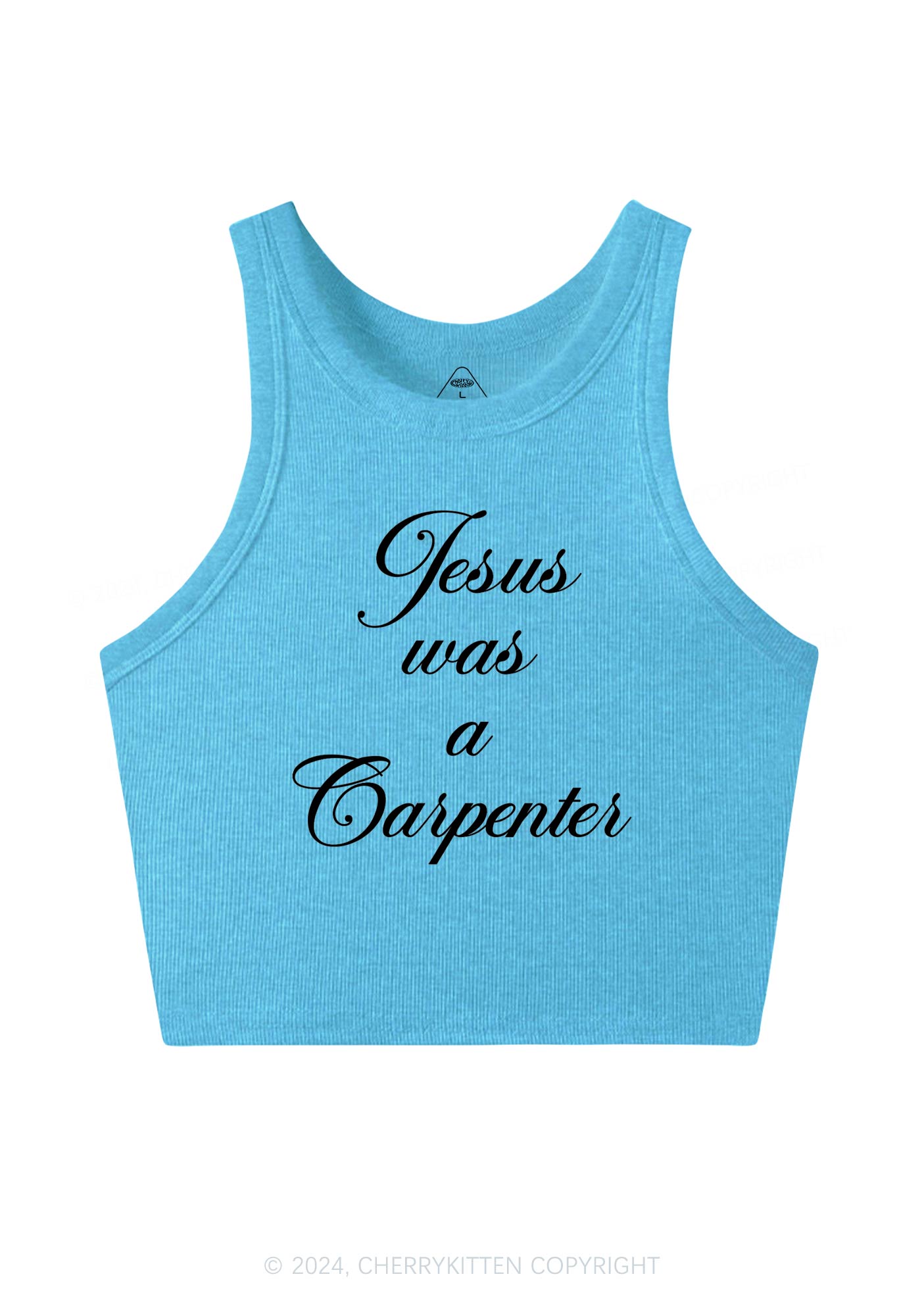 Jesus Was A Carpenter Y2K Crop Tank Top Cherrykitten