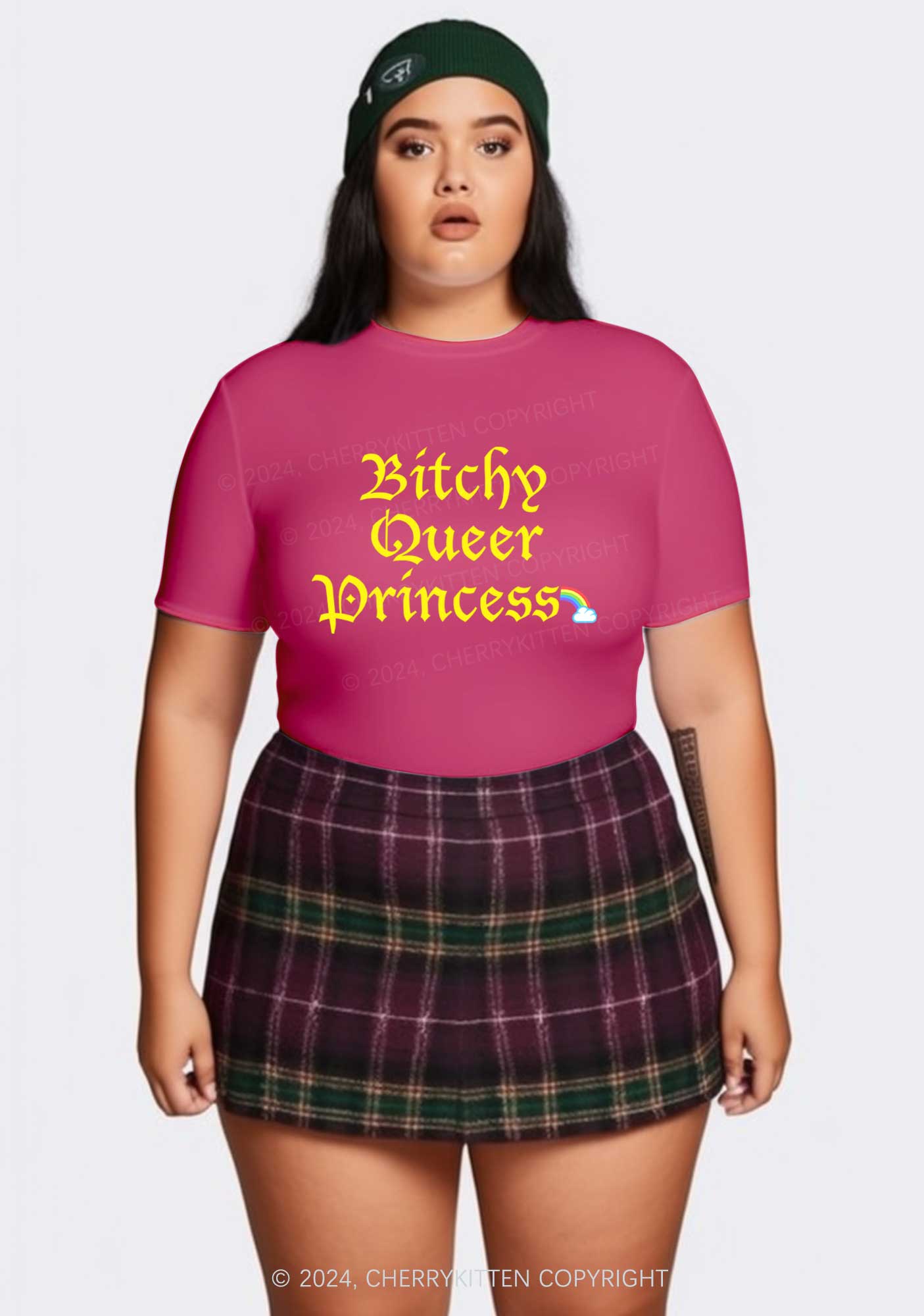 Curvy Queer Princess Y2K Baby Tee Cherrykitten