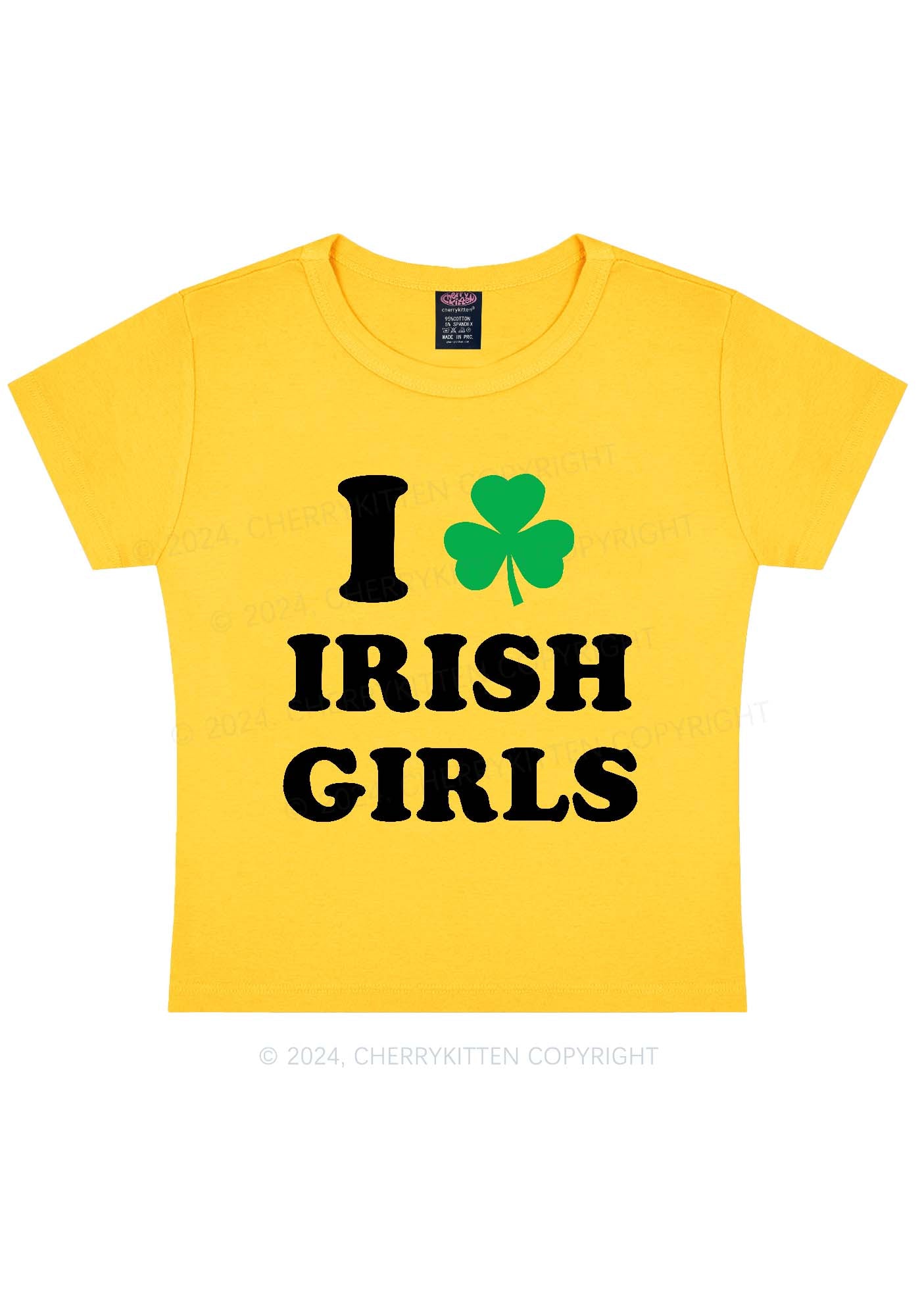 Irish Girls St Patricks Y2K Baby Tee Cherrykitten