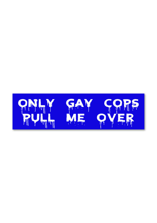 Only Gay Cops Pull Me Over Y2K Car Bumper Magnet Cherrykitten