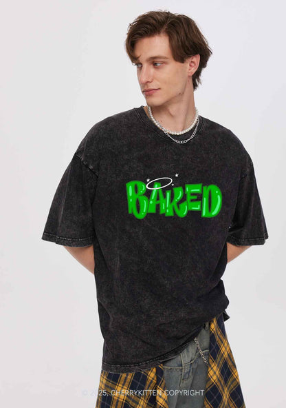 Green Baked Y2K Washed Tee Cherrykitten