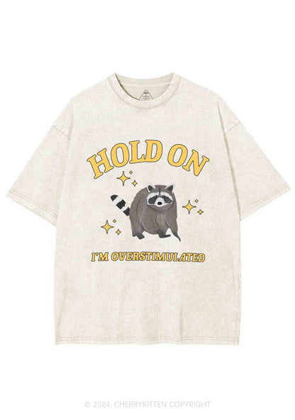 Hold On I'm Overstimulated Y2K Washed Tee Cherrykitten