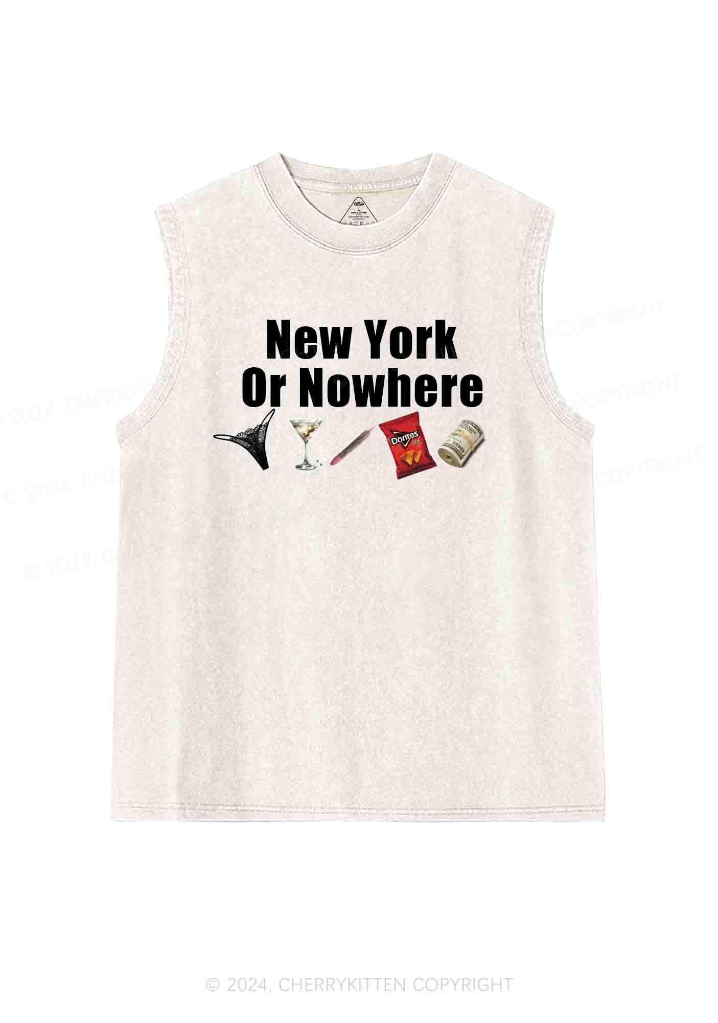 New York Or Nowhere Y2K Washed Tank Cherrykitten