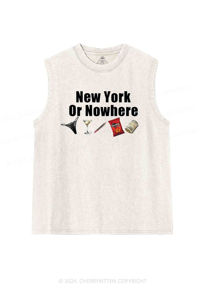 New York Or Nowhere Y2K Washed Tank Cherrykitten