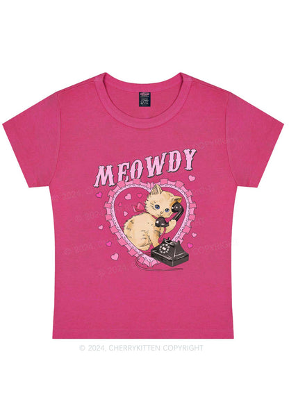 Meowdy Cat Y2K Valentine's Day Baby Tee Cherrykitten