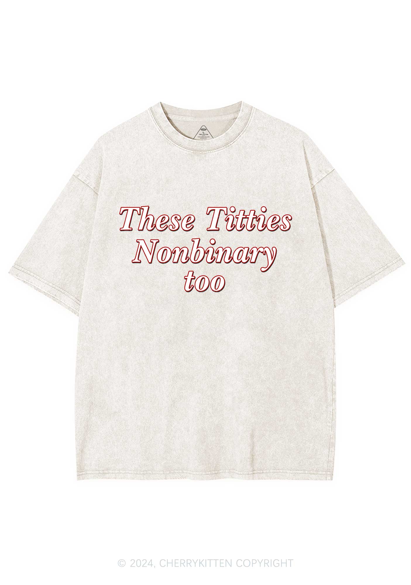 Txtties Nonbinary Too Y2K Washed Tee Cherrykitten