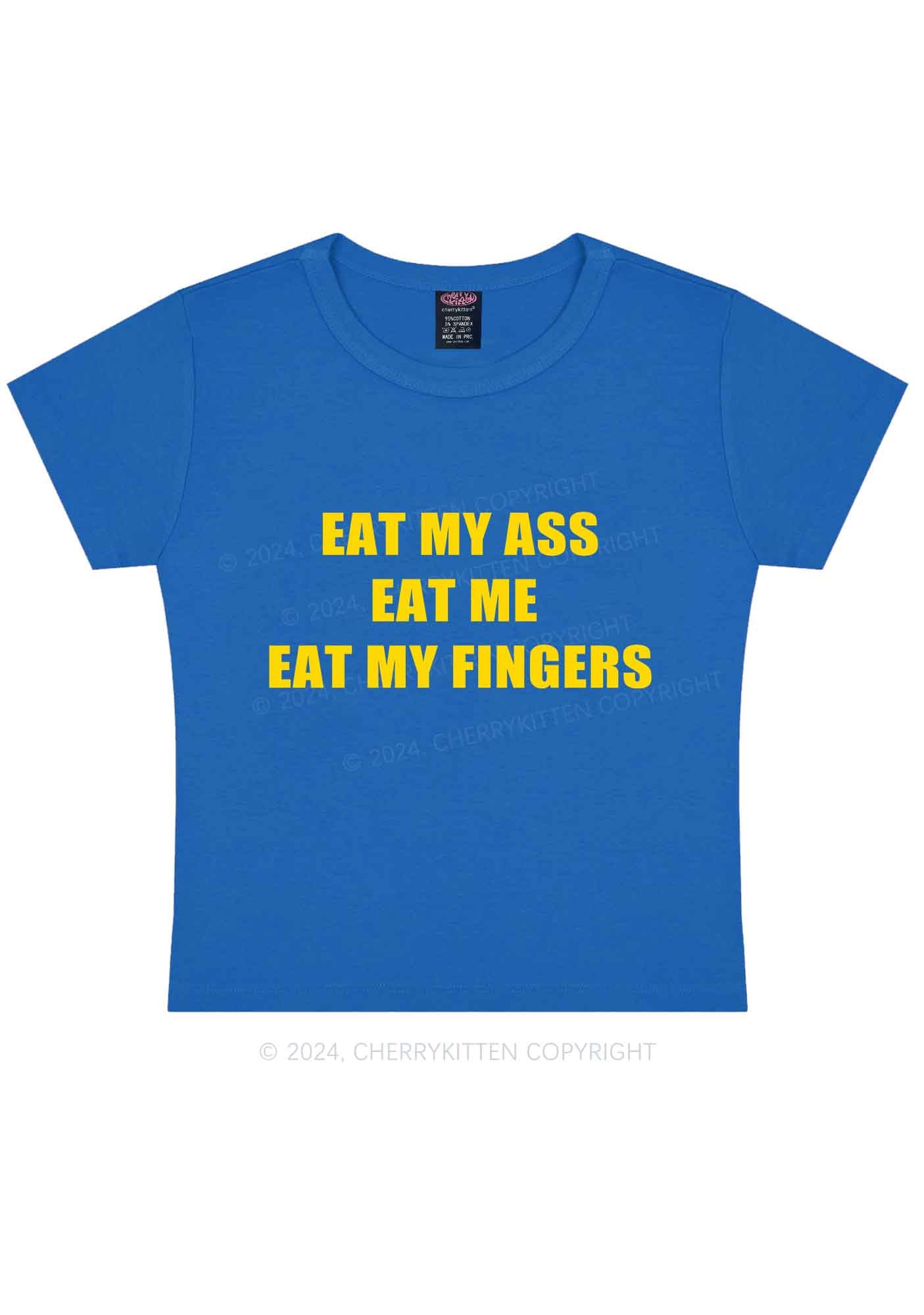 Eat My Fingers Y2K Baby Tee Cherrykitten