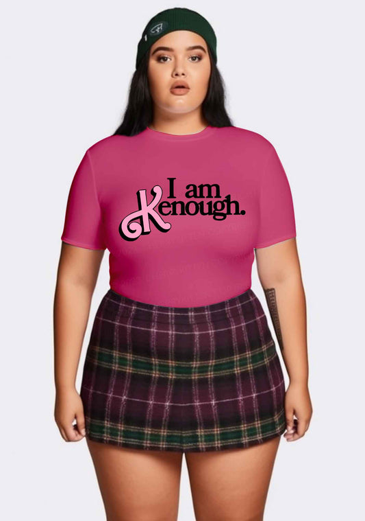 Curvy I Am Kenough Y2K Baby Tee Cherrykitten