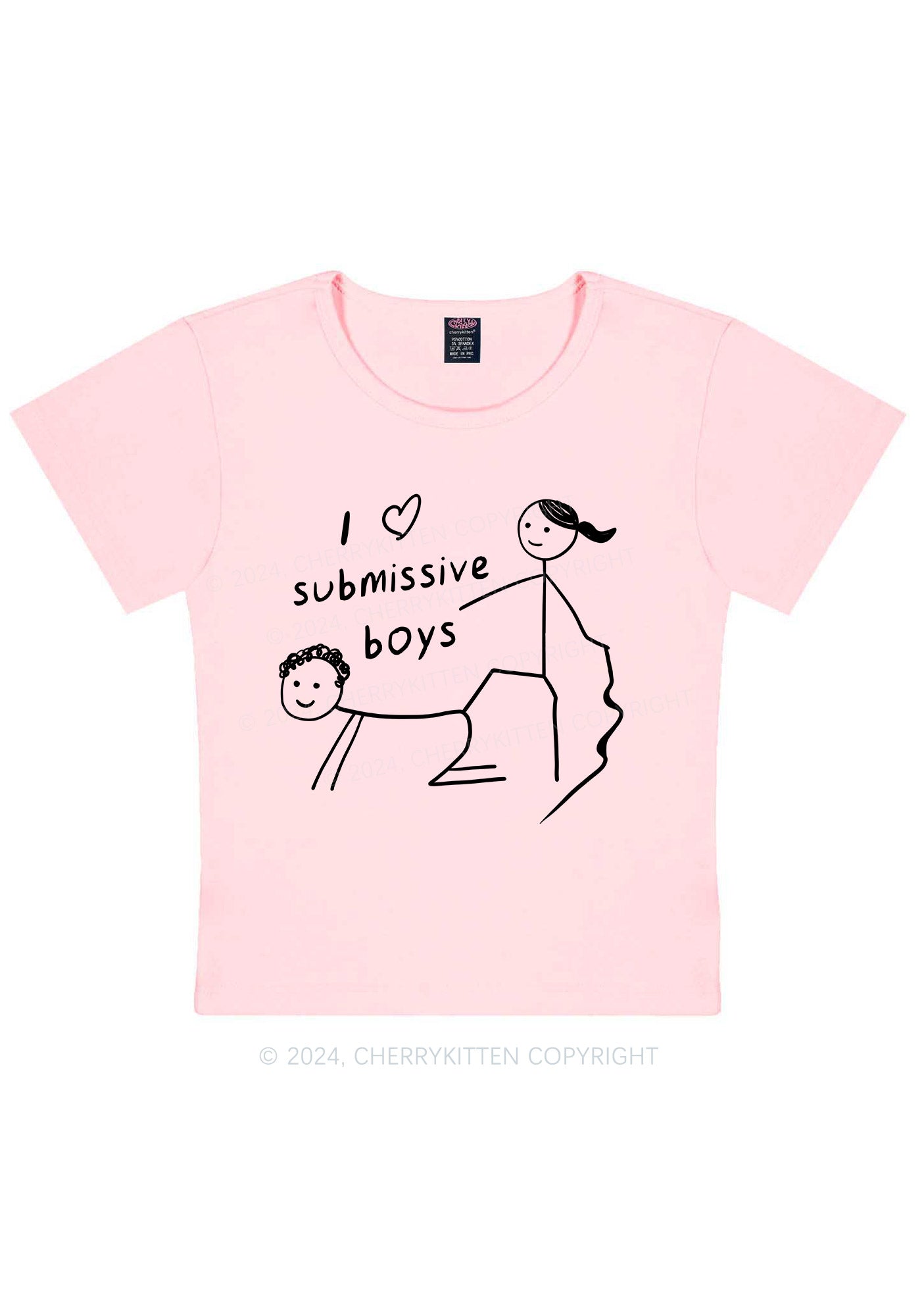 I Love S Boys Y2K Baby Tee Cherrykitten