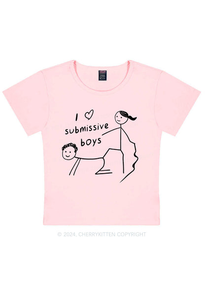 I Love S Boys Y2K Baby Tee Cherrykitten