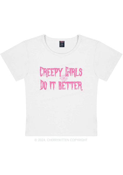 Creepy Girls Y2K Baby Tee Cherrykitten