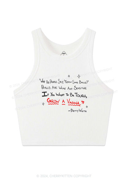 Grow A Vag Y2K Crop Tank Top Cherrykitten