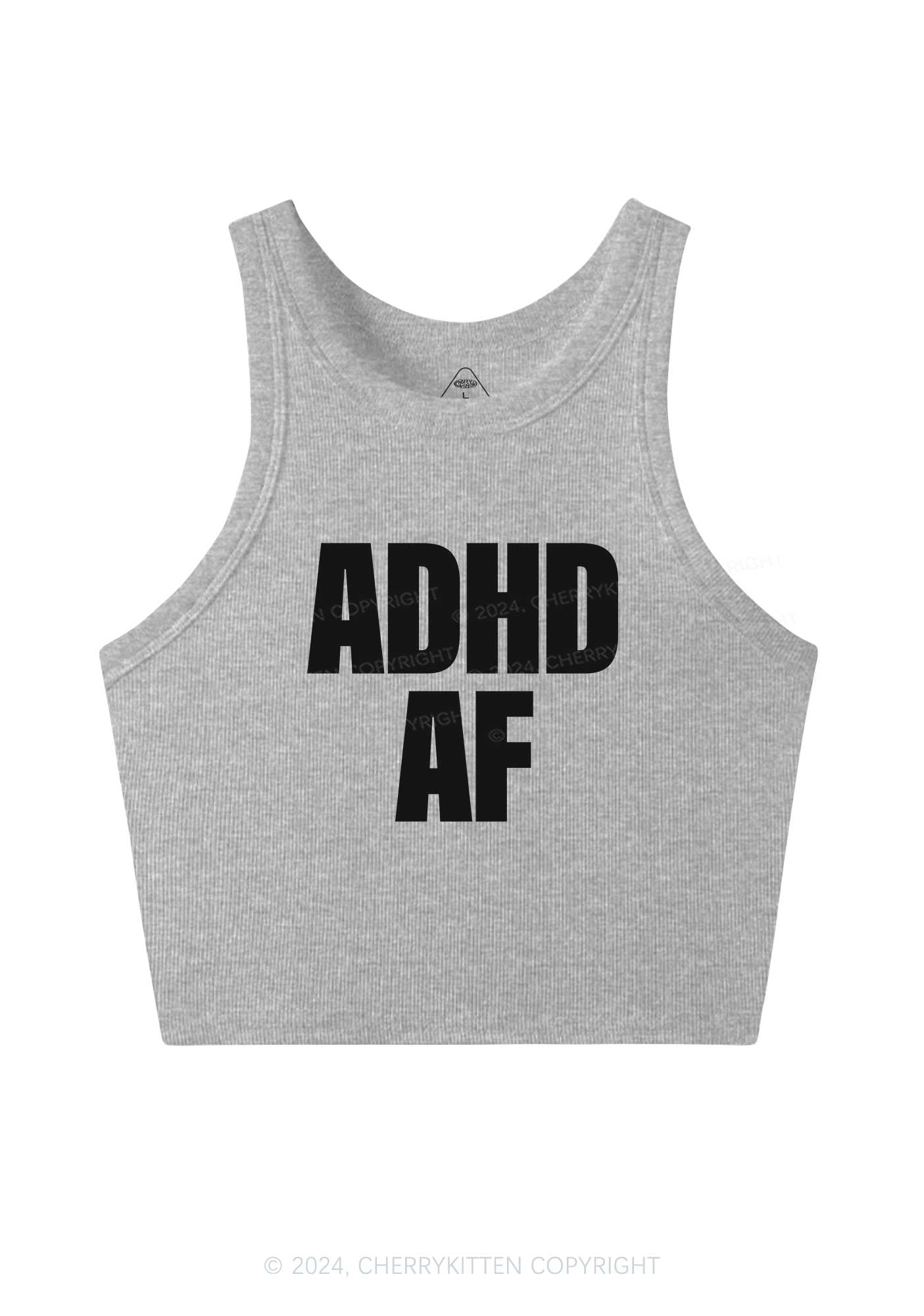 ADHD AF Y2K Crop Tank Top Cherrykitten