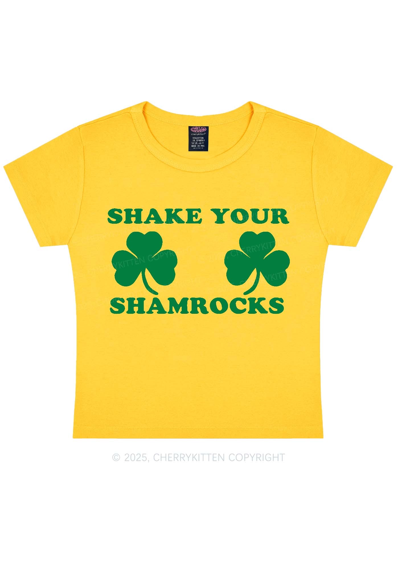 Shake Your Shamrocks St Patricks Y2K Baby Tee Cherrykitten