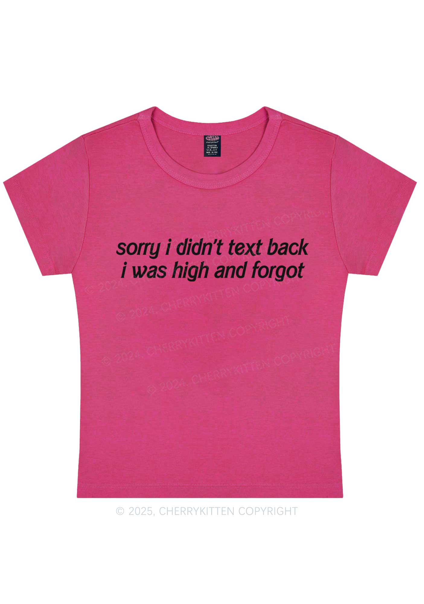 I Was High And Forgot Y2K Baby Tee Cherrykitten