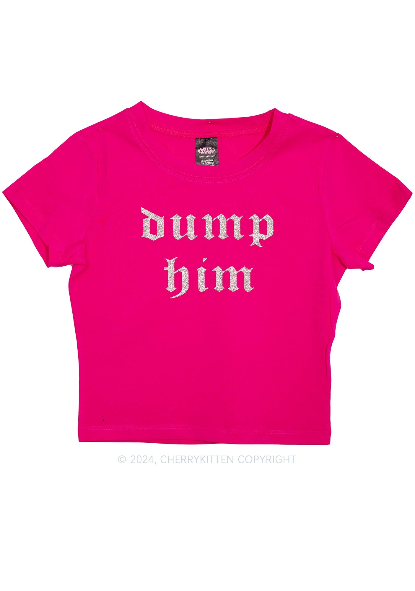 Glitter Dump Him Y2K Baby Tee Cherrykitten