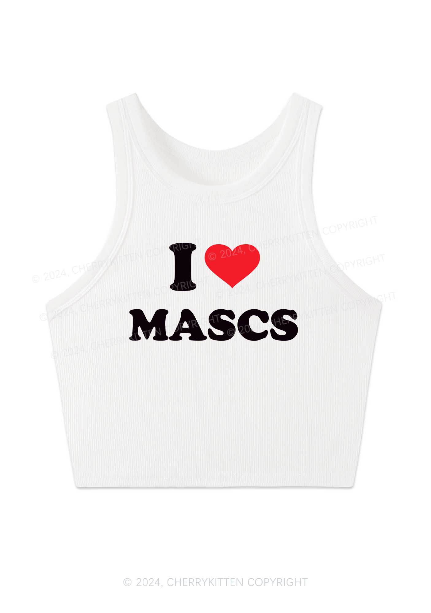 I Love Mascs Y2K Crop Tank Top Cherrykitten