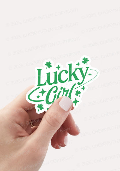 Lucky Girl Star St Patricks 1Pc Y2K Sticker Cherrykitten