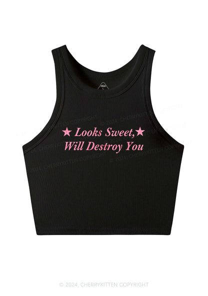 Sweet Destroy You Y2K Crop Tank Top Cherrykitten