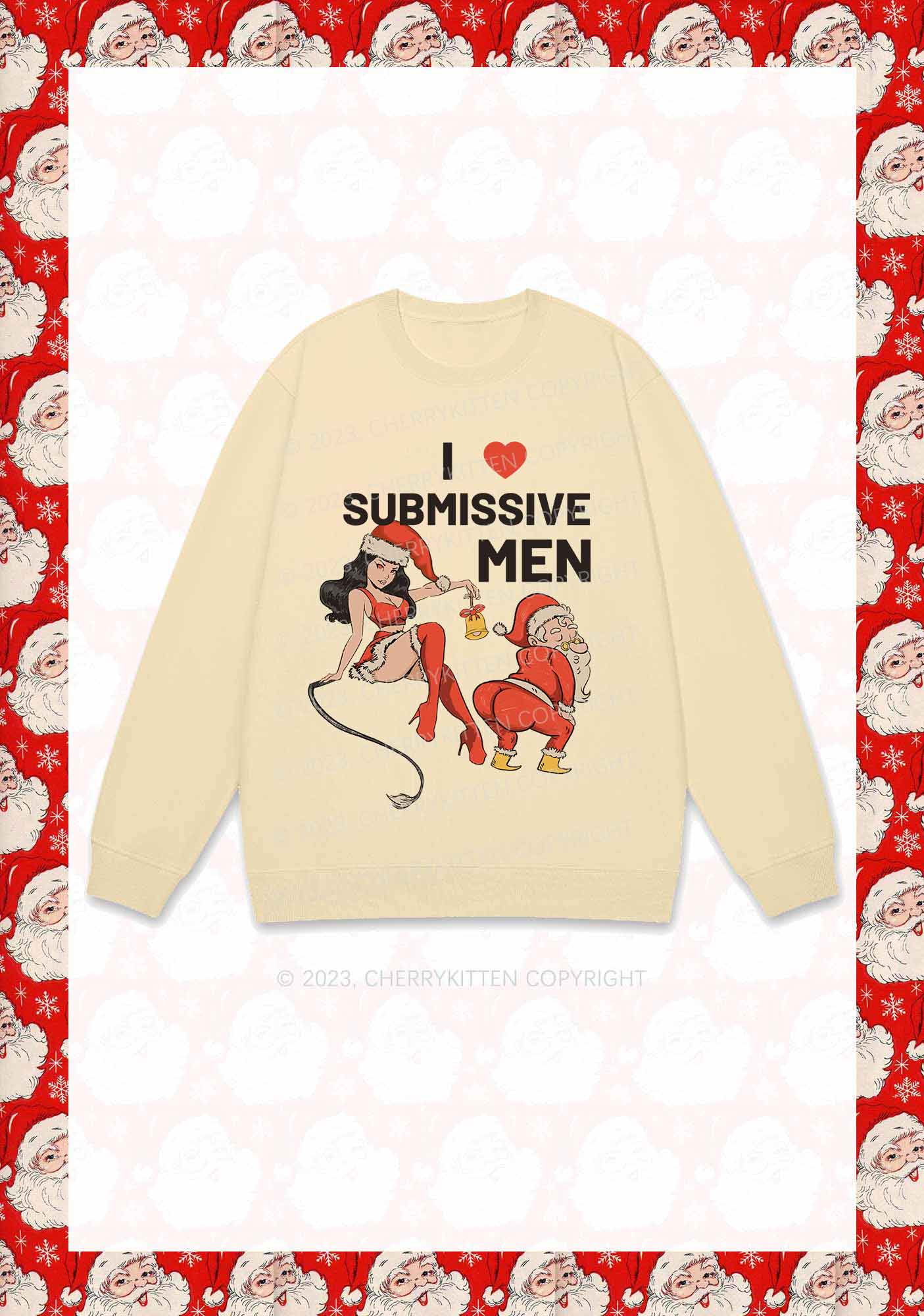 I Love S Men Christmas Y2K Sweatshirt Cherrykitten